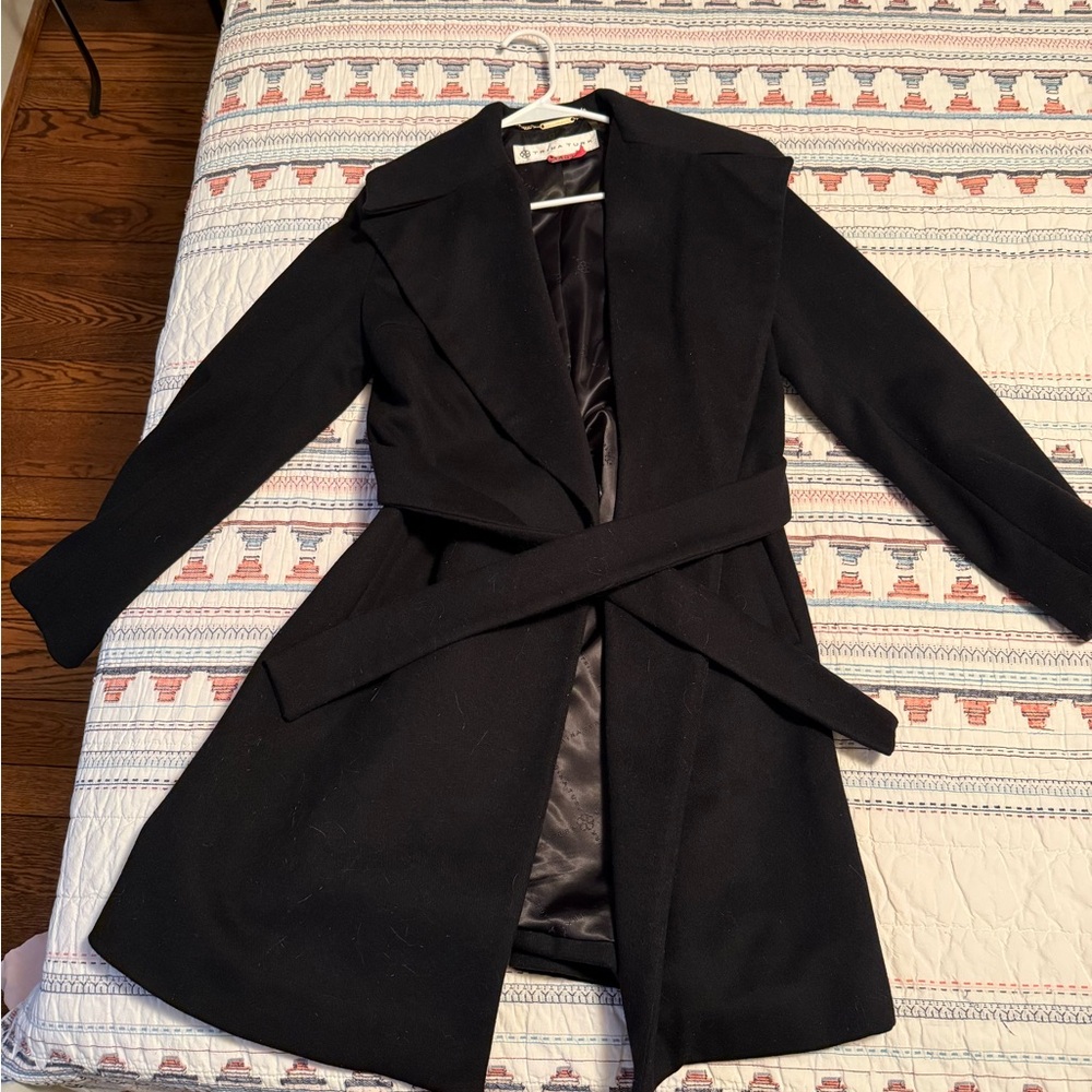 Trina Turk Classic Black Wool Coat